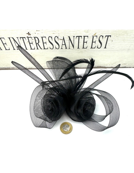 Fascynator na głowę KWIAT Stroik na głowę CZARNY Lolita Accessories
