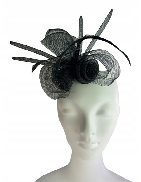 Fascynator na głowę KWIAT Stroik na głowę CZARNY Lolita Accessories