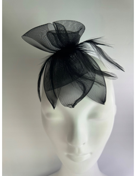 Fascynator na głowę PRZYPINKA Stroik na głowę CZARNY Lolita Accessories