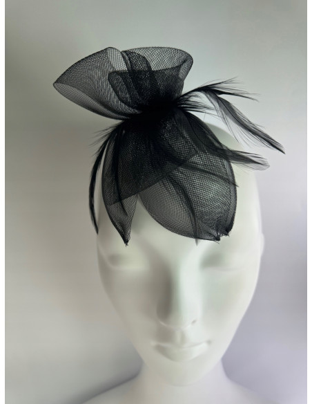 Fascynator na głowę PRZYPINKA Stroik na głowę CZARNY Lolita Accessories