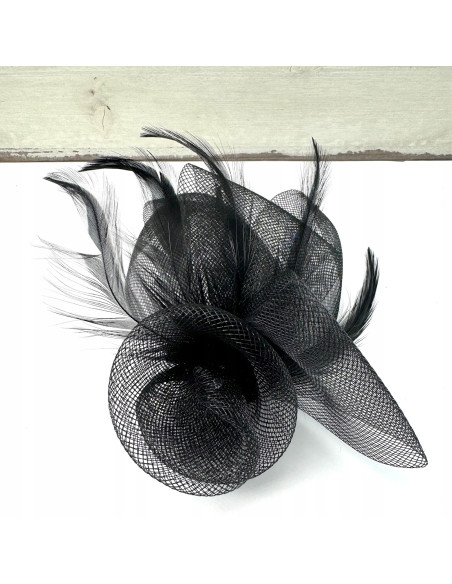 Fascynator na głowę PRZYPINKA Stroik na głowę CZARNY Lolita Accessories