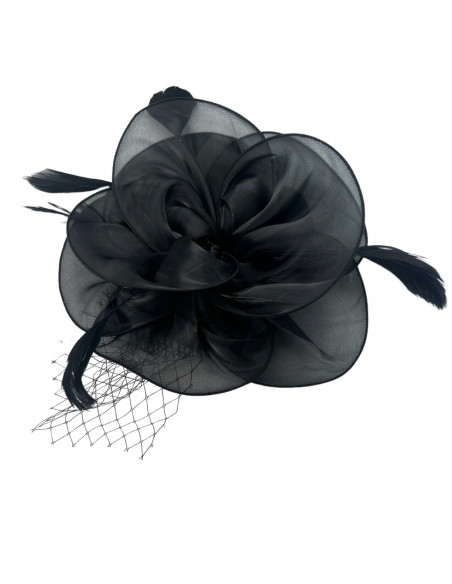 Fascynator na głowę KWIAT Stroik na głowę CZARNY Lolita Accessories