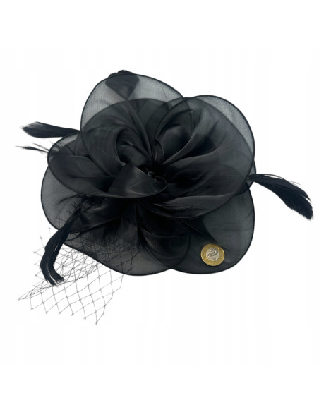 Fascynator na głowę KWIAT Stroik na głowę CZARNY Lolita Accessories