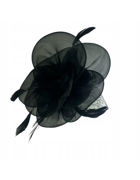 Fascynator na głowę KWIAT Stroik na głowę CZARNY Lolita Accessories