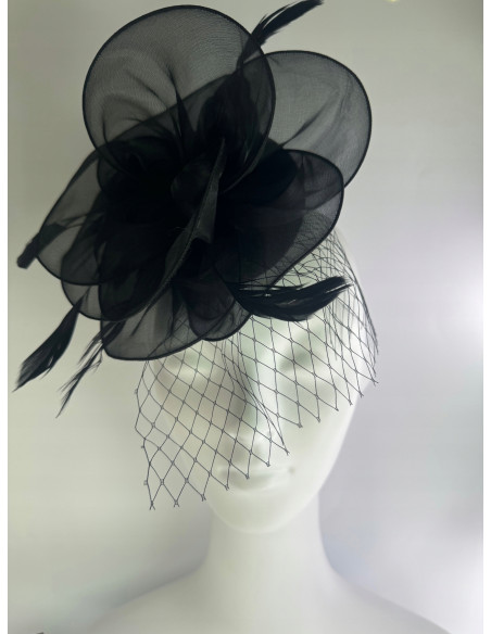 Fascynator na głowę KWIAT Stroik na głowę CZARNY Lolita Accessories