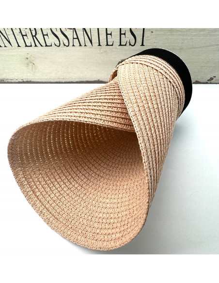 Daszek na głowę słomkowy pleciony przeciwsłoneczny Lolita Accessories