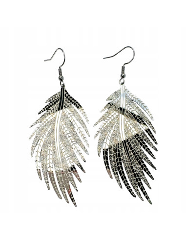 Kolczyki srebrne Liście XXL stal chirurgiczna...