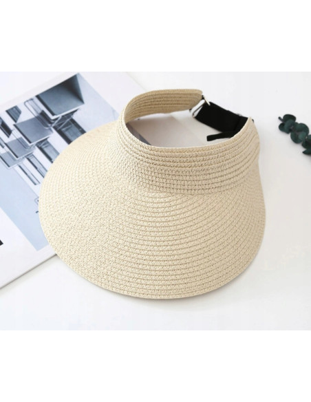 Daszek na głowę słomkowy pleciony przeciwsłoneczny Lolita Accessories