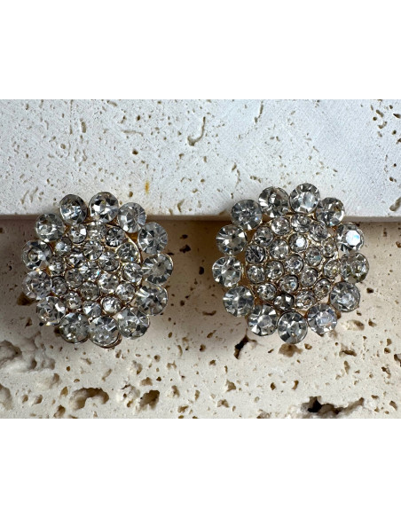 Klipsy do Uszu Lolita Accessories Klips do Ucha GUZIKI CYRKONIE ŚWIECĄCE