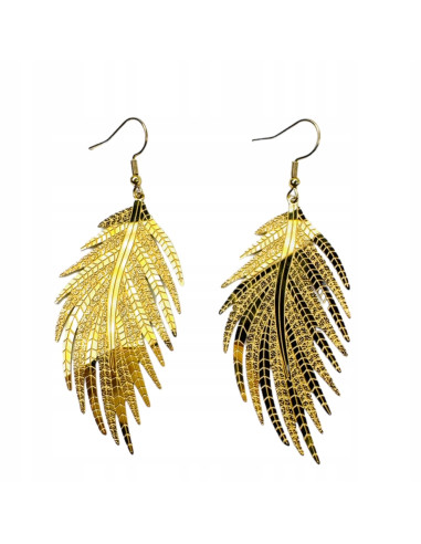 Kolczyki złote Liście XXL stal chirurgiczna...