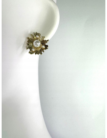 Kolczyki Lolita Accessories Srebrny sztyft "925" Złote Słońce