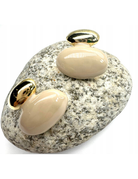 Kolczyki Wiszące Srebrny sztyft 925 Lolita Accessories Natura Beżowe Bombki