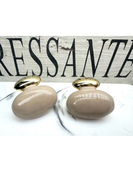 Kolczyki Wiszące Srebrny sztyft 925 Lolita Accessories Natura Beżowe Bombki