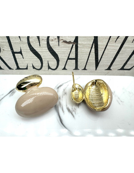 Kolczyki Wiszące Srebrny sztyft 925 Lolita Accessories Natura Beżowe Bombki