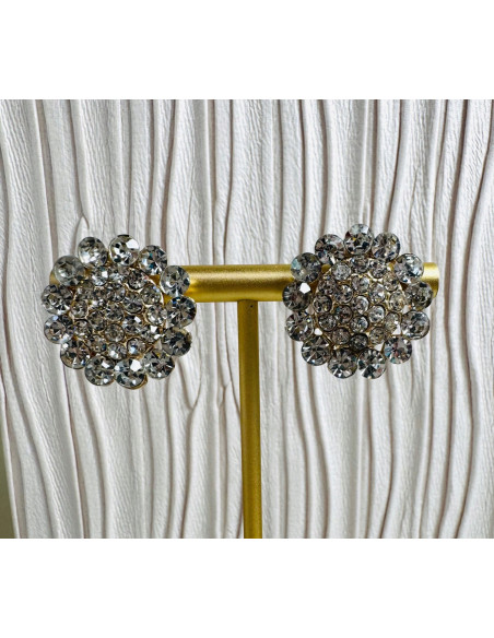 Klipsy do Uszu Lolita Accessories Klips do Ucha GUZIKI CYRKONIE ŚWIECĄCE