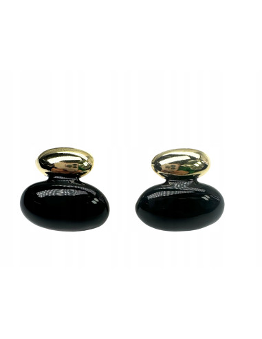 Kolczyki Srebrny sztyft 925 Lolita Accessories Natura czarno - złote Bombki