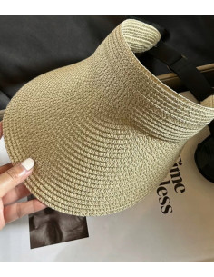 Daszek na głowę słomkowy pleciony przeciwsłoneczny Lolita... 2