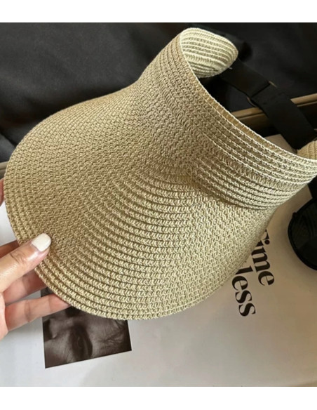 Daszek na głowę słomkowy pleciony przeciwsłoneczny Lolita Accessories