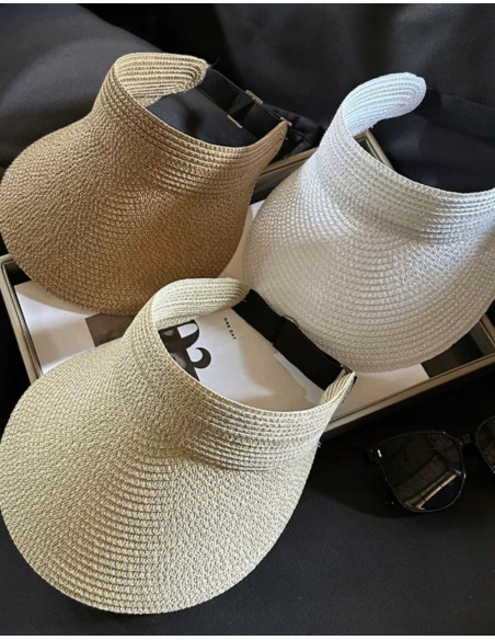 Daszek na głowę słomkowy pleciony przeciwsłoneczny Lolita Accessories