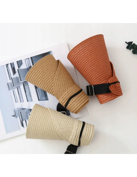 Daszek na głowę słomkowy pleciony przeciwsłoneczny Lolita Accessories