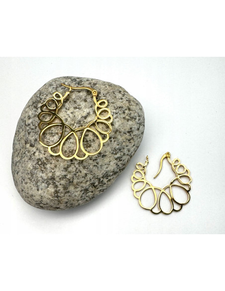 Kolczyki złote koła stal chirurgiczna nierdzewna Lolita Accessories