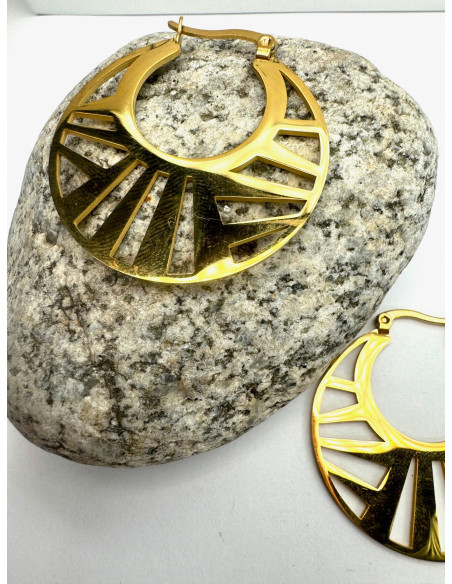 Kolczyki złote koła stal chirurgiczna nierdzewna Lolita Accessories