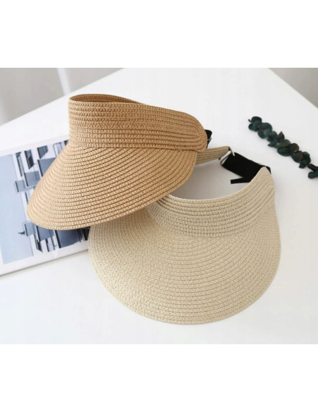 Daszek na głowę słomkowy pleciony przeciwsłoneczny Lolita Accessories