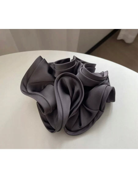 Gumka do włosów Scrunchie Z LAMÓWKĄ Lolita Accessories XXL Satyna szary