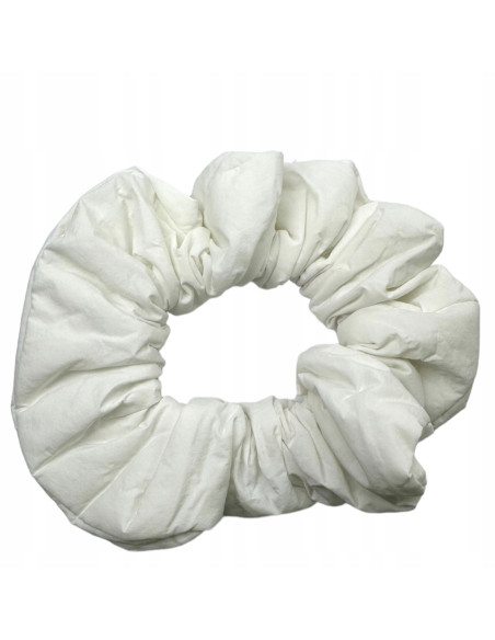 Gumka do włosów Scrunchie Lolita Accessories różowa "puchówka" BIAŁA