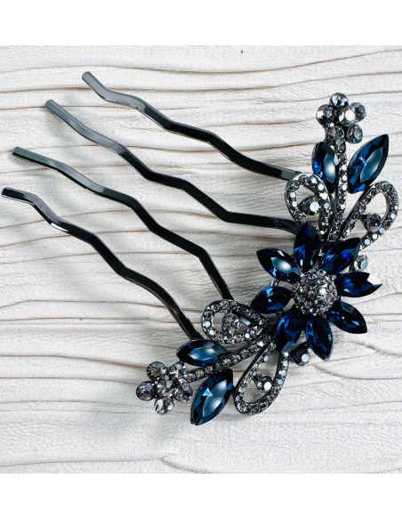 GRZEBIEŃ wsuwany do włosów wtykowy ozdobny diamenty Lolita Akcesoria GRANAT