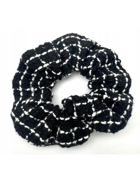 Gumka do włosów Scrunchie Lolita Accessories Czarny Tweed