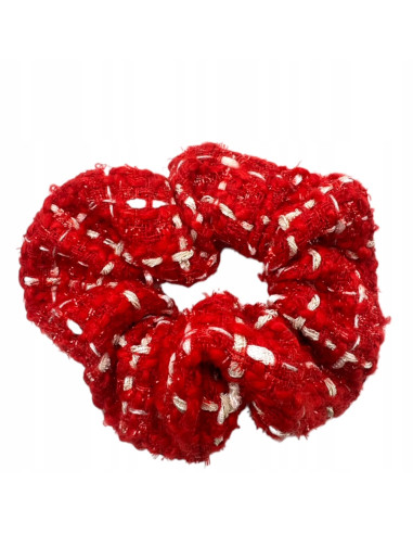 Gumka do włosów Scrunchie Lolita Accessories Czerwona Tweed