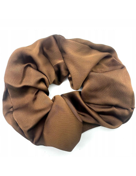 Gumka do włosów Scrunchie Lolita Accessories XL BRĄZOWA SATYNA