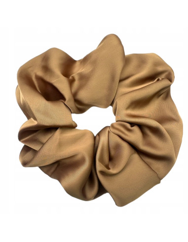 Gumka do włosów Scrunchie Lolita Accessories XXXL BRĄZOWA SATYNA