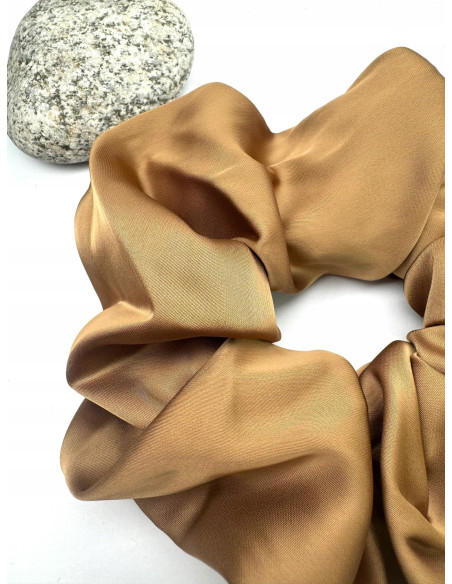 Gumka do włosów Scrunchie Lolita Accessories XXXL BRĄZOWA SATYNA
