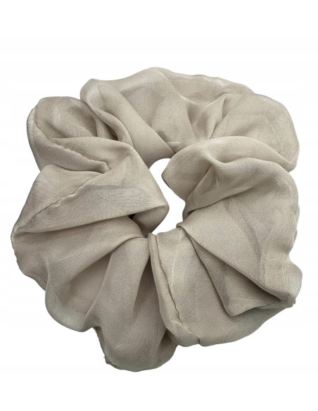 Gumka do włosów Scrunchie Lolita Accessories XXXL Beżowy Szyfon