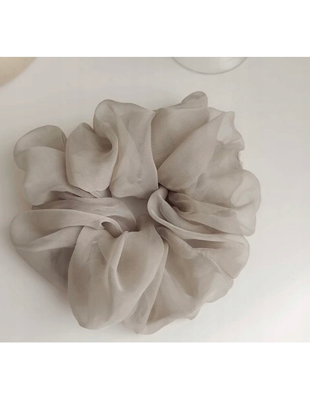 Gumka do włosów Scrunchie Lolita Accessories XXXL Beżowy Szyfon