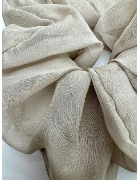 Gumka do włosów Scrunchie Lolita Accessories XXXL Beżowy Szyfon