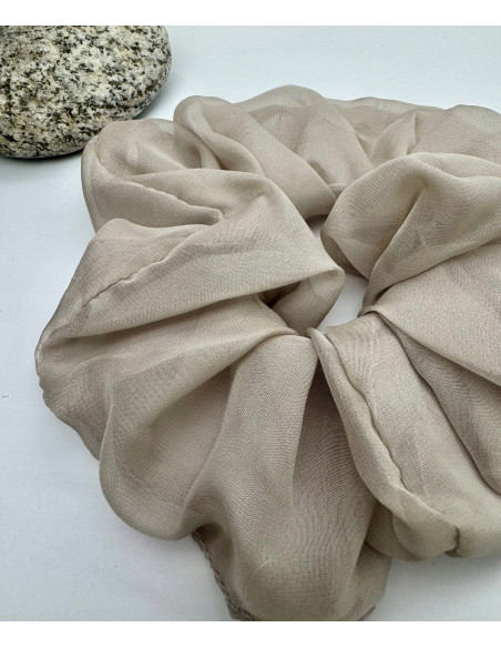 Gumka do włosów Scrunchie Lolita Accessories XXXL Beżowy Szyfon