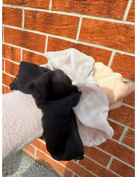 Gumka do włosów Scrunchie Lolita Accessories XXXL Beżowy Szyfon