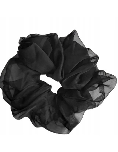 Gumka do włosów Scrunchie Lolita Accessories XXXL CZARNY Szyfon