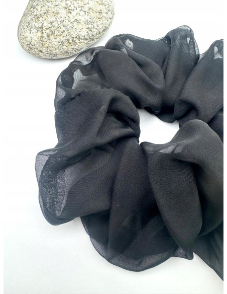 Gumka do włosów Scrunchie Lolita Accessories XXXL CZARNY Szyfon
