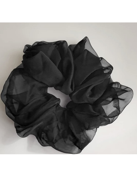 Gumka do włosów Scrunchie Lolita Accessories XXXL CZARNY Szyfon