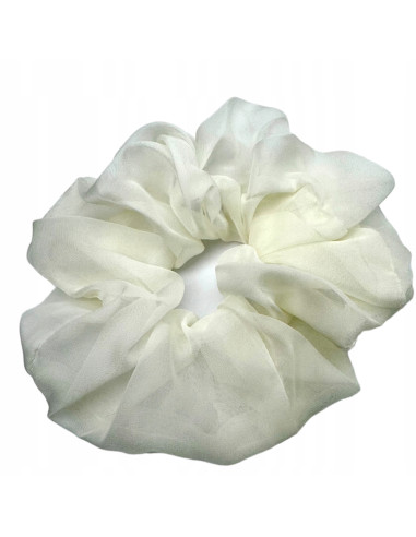 Gumka do włosów Scrunchie Lolita Accessories XXXL Ecru Szyfon
