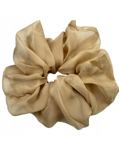 Gumka do włosów Scrunchie Lolita Accessories XXXL Beżowy Szyfon