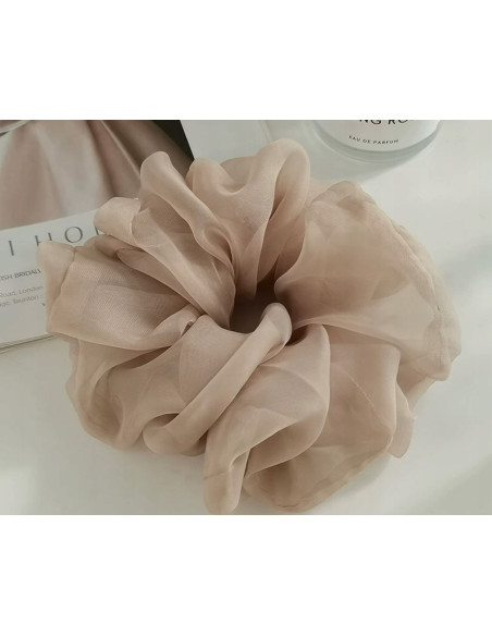 Gumka do włosów Scrunchie Lolita Accessories XXXL Beżowy Szyfon