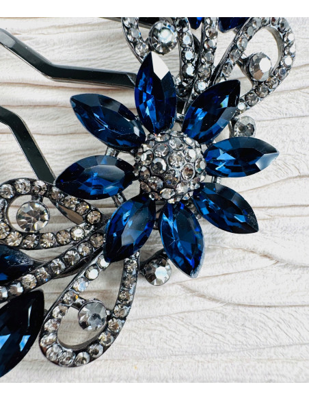 GRZEBIEŃ wsuwany do włosów wtykowy ozdobny diamenty Lolita Akcesoria GRANAT