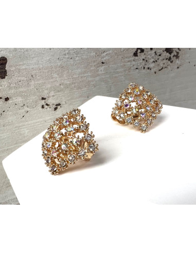 Klipsy do uszu złote z cyrkoniami Lolita...