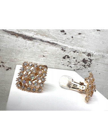 Klipsy do uszu złote z cyrkoniami Lolita...