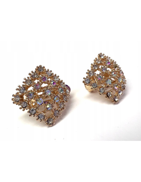 Klipsy do uszu złote z cyrkoniami Lolita Accessories